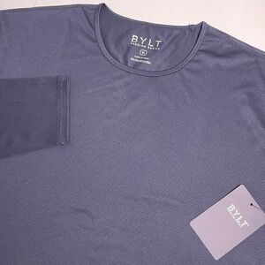 BYLT Men's XL Navy Blue Performance Drop Cut Long Sleeve NEW NWT